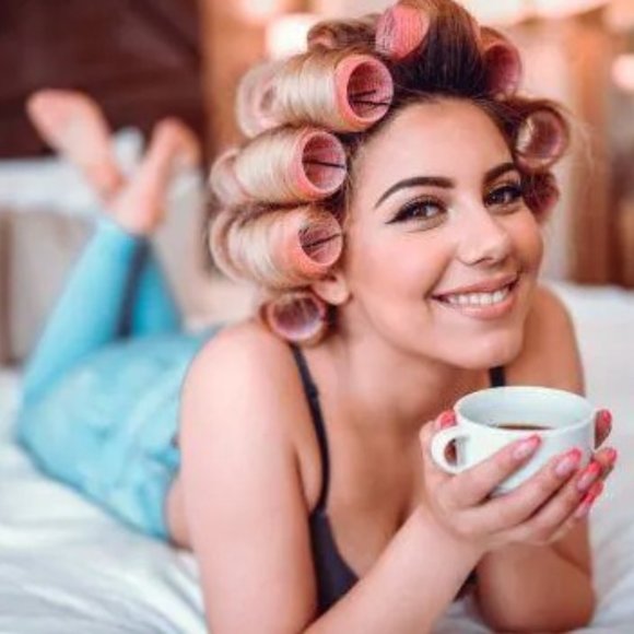 Hair Nwot Pink Velcro Hair Rollers 3 Sizes 16 Rollers 6 Clips Poshmark